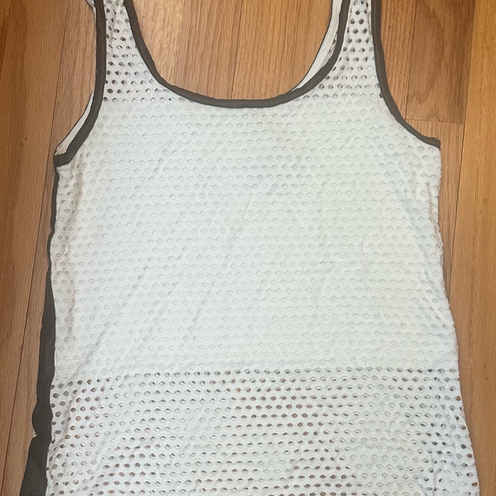 Bailey 44 Textured White and Black Tank Top